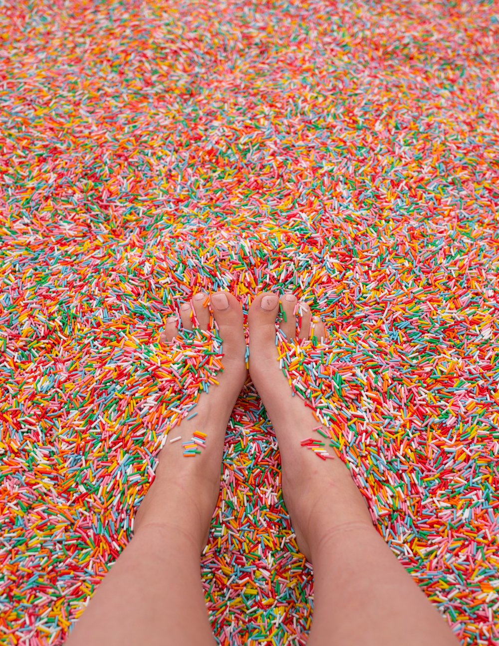  Stick your toes in the sand, er, sprinkles!  