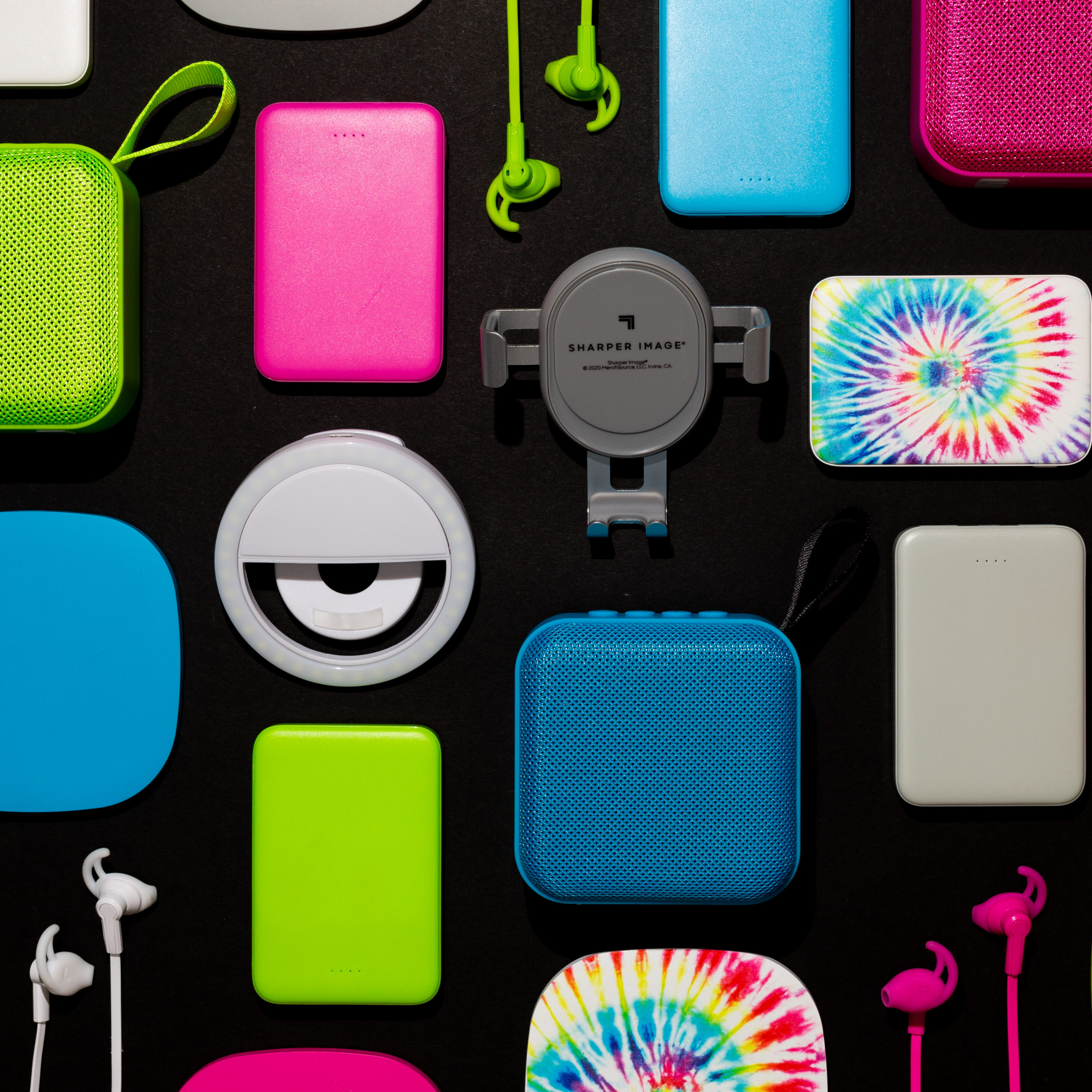 Sharper image colorful headphone cases clips